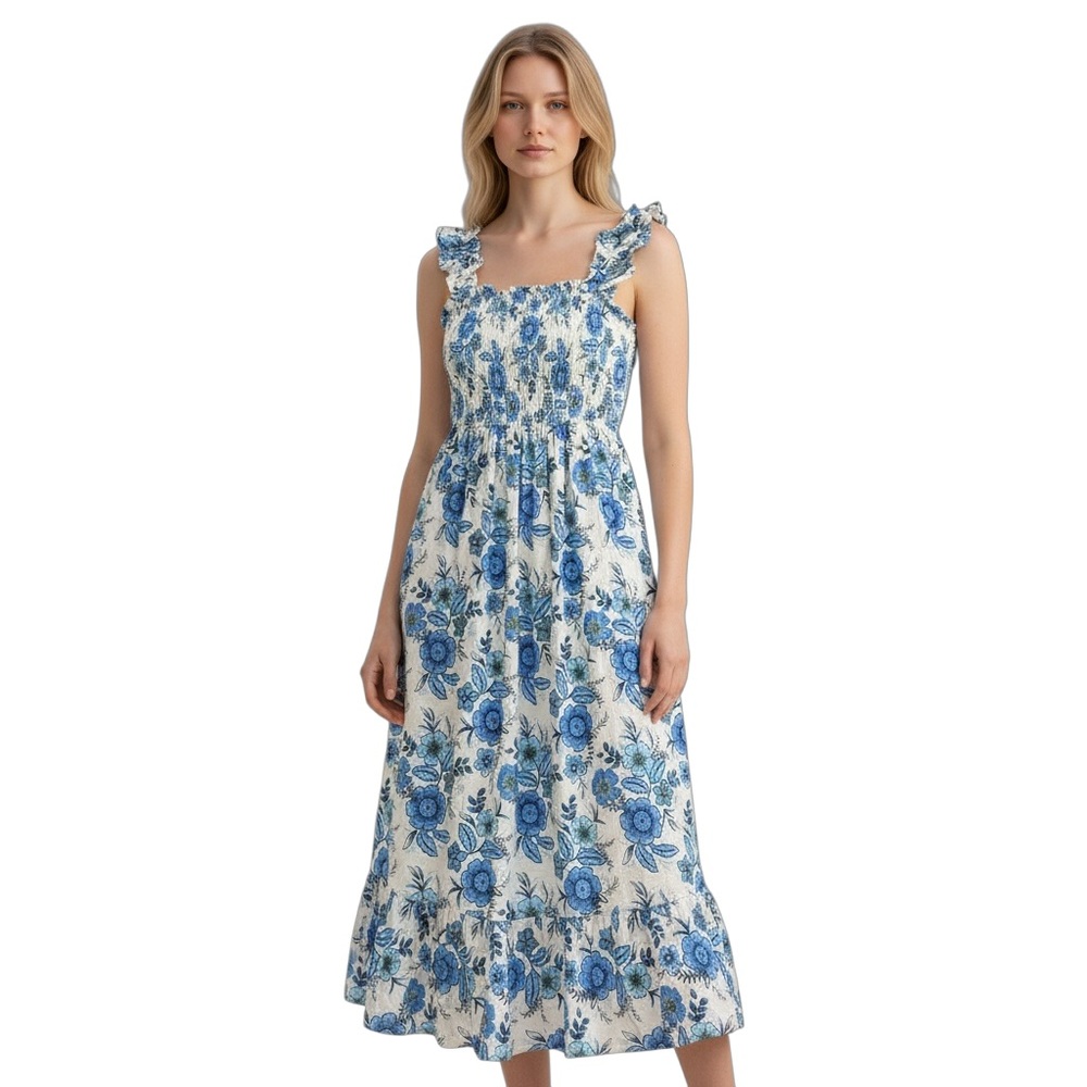 Haute Hippie Floral Ruffle Midi Dress size 4